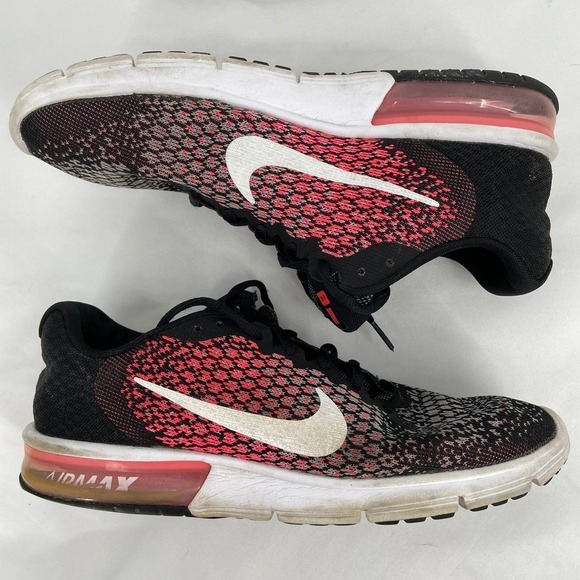 NIKE AirMax Sequent 2 Running Shoe Athletic Sneaker Black Pink Women's Size 11.5 - Picture 4 of 10